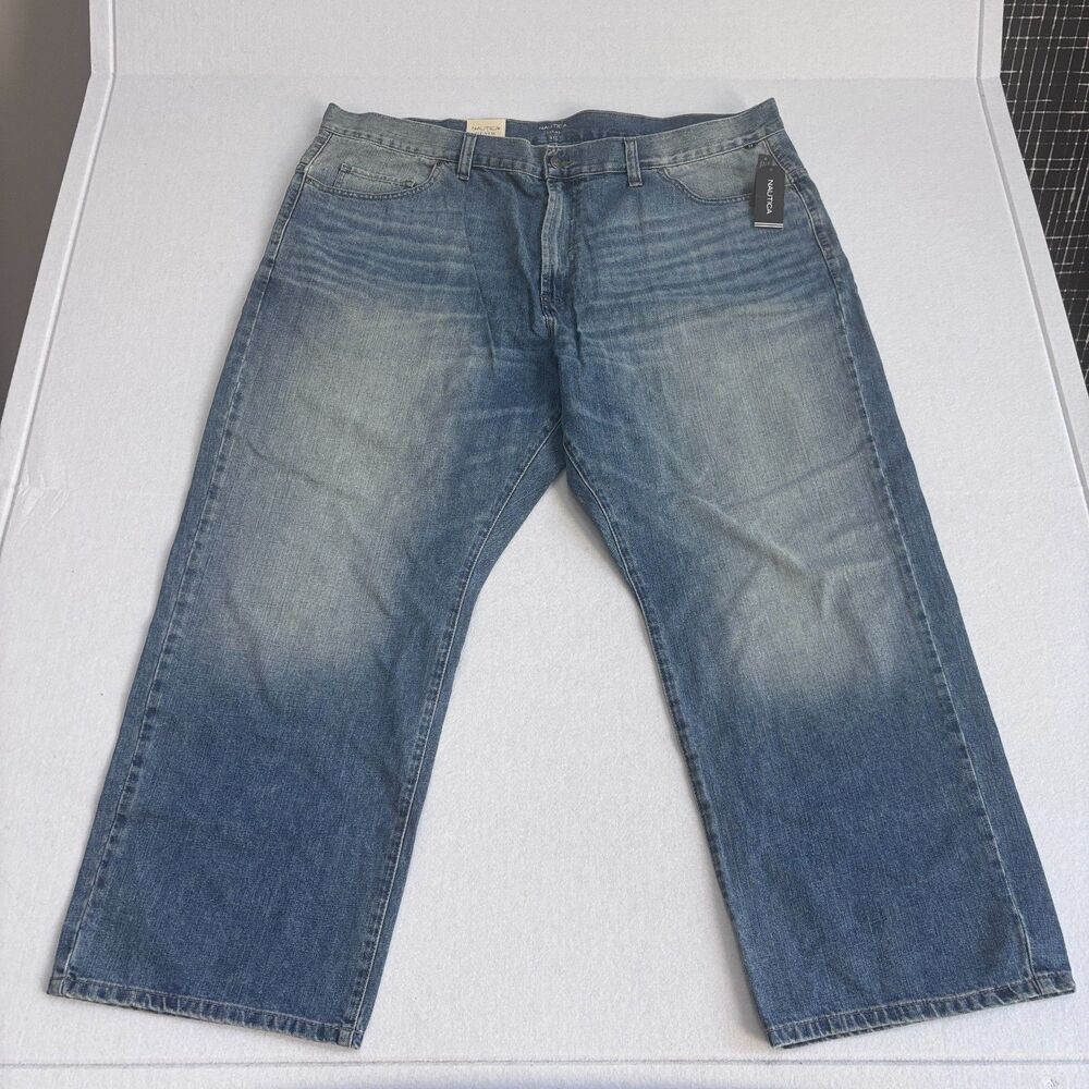 Nautica Relaxed Fit Jeans Mens 46x30 Medium Wash Straight Leg 100% Cotton NWT